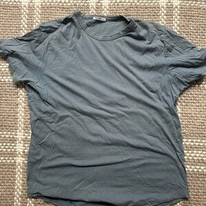 Buck Mason Slate Gray 100% Supima Cotton Curved Hem T-Shirt